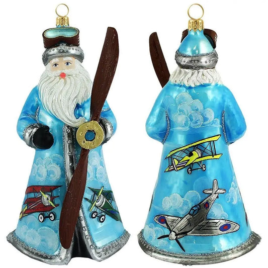 Glitterazzi Aviation Santa ornaments for holiday décor and seasonal displays.