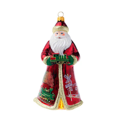 Glitterazzi Christmas Train Santa glass ornaments for holiday décor and seasonal displays.