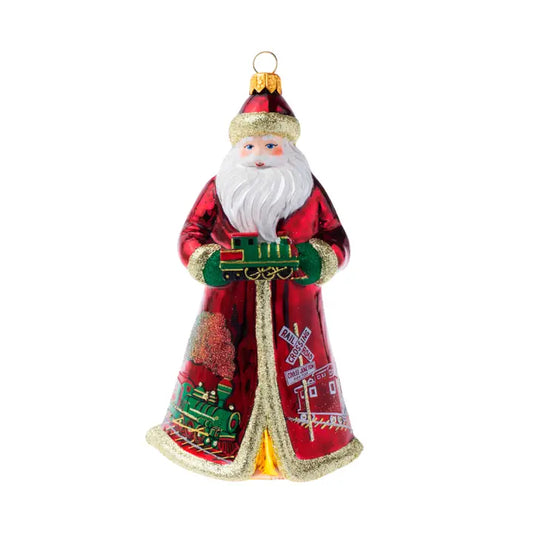 Glitterazzi Christmas Train Santa glass ornaments for holiday décor and seasonal displays.