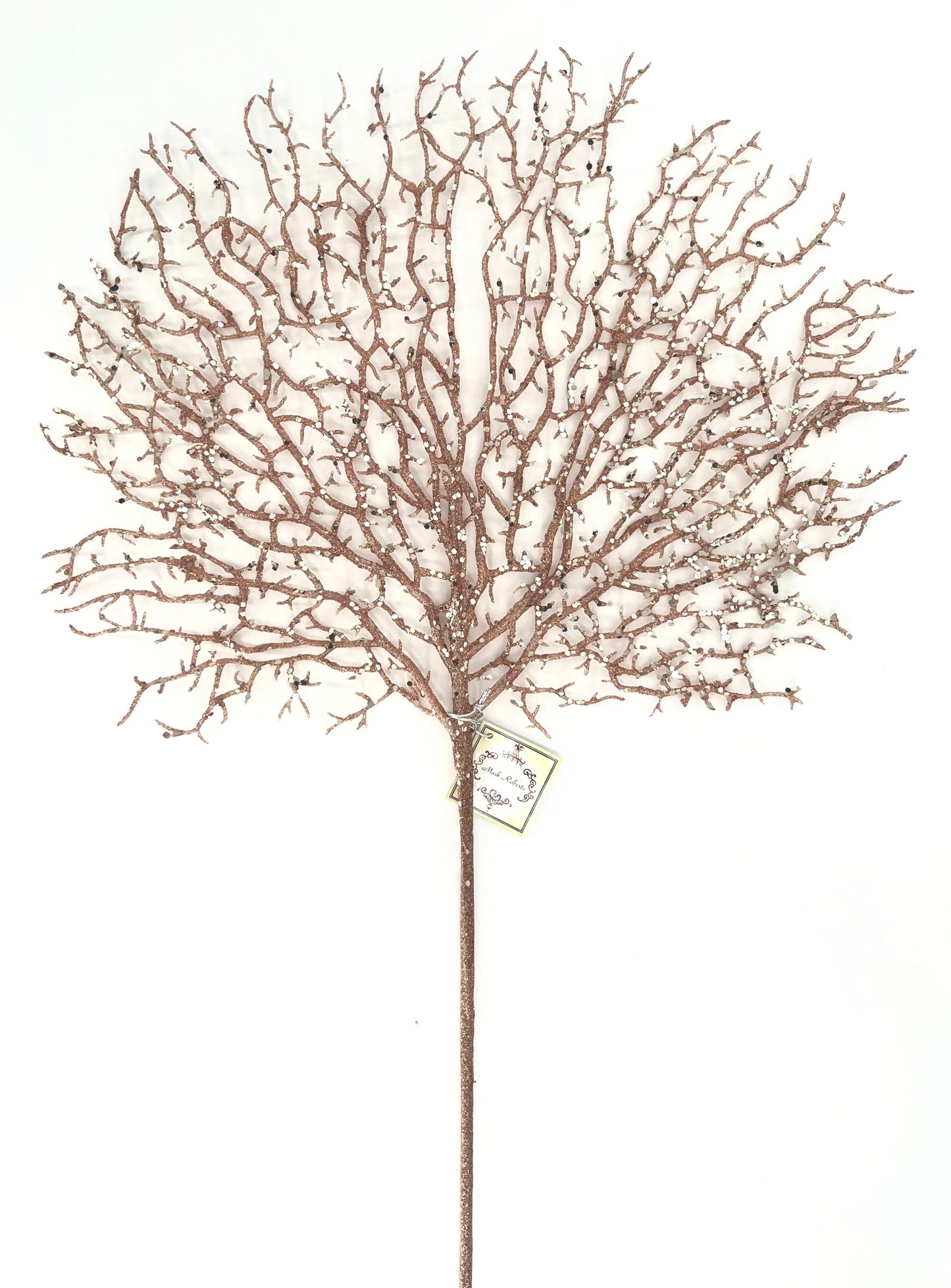 Glittered Coral Stem Pink stems for holiday décor and seasonal displays.
