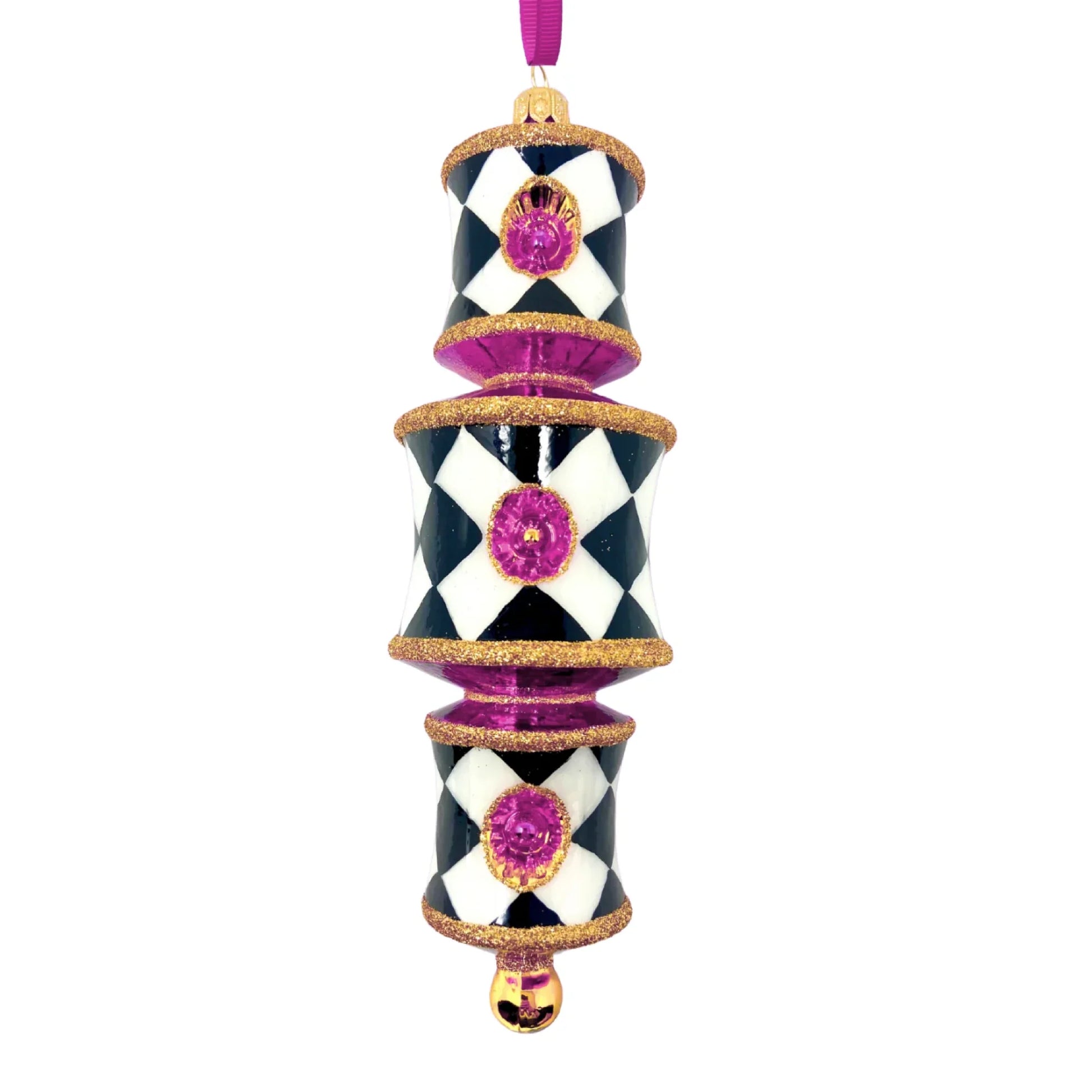 Harlequin Dazzler Ornament glass ornaments for holiday décor and seasonal displays.