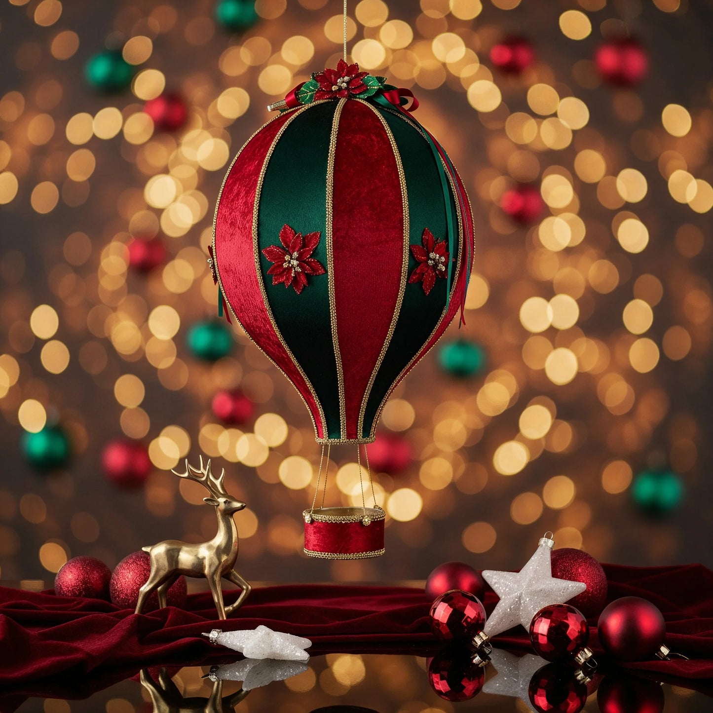 Hot Air Balloon Hanging Decor Approx. 22.5 holiday décor item for festive seasonal displays.