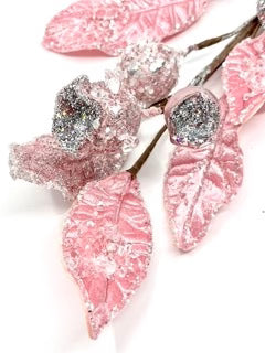 Icy Pink Magnolia Spray Set of 6 sprays for holiday décor and seasonal displays.