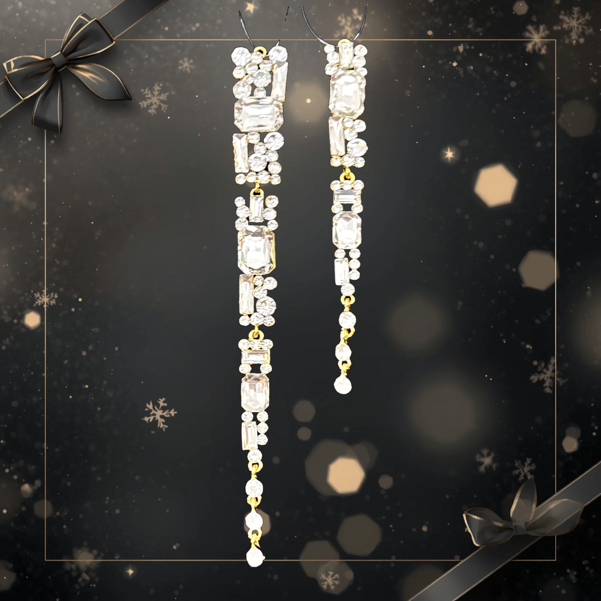 Jewel Cascade Ornaments, asstd. of 2 (lg./sm.) ornaments for holiday décor and seasonal displays.