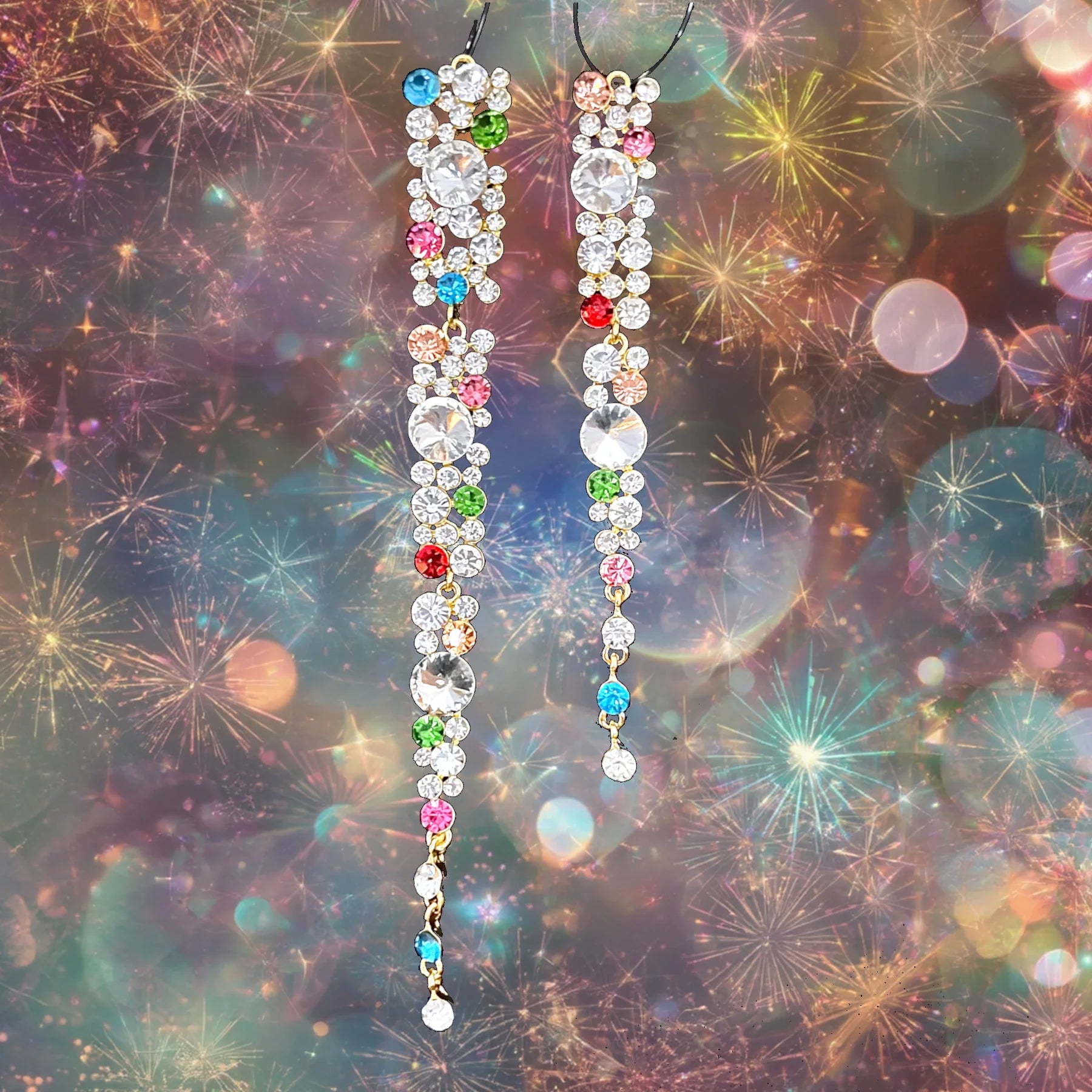 Jewel Icicle Ornaments, asstd. of 2 (lg./sm.) ornaments for holiday décor and seasonal displays.