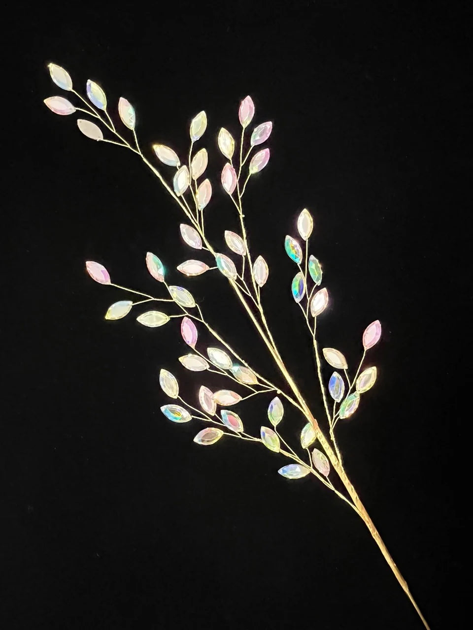 Jeweled Leaf Spray Set of 6 sprays for holiday décor and seasonal displays.