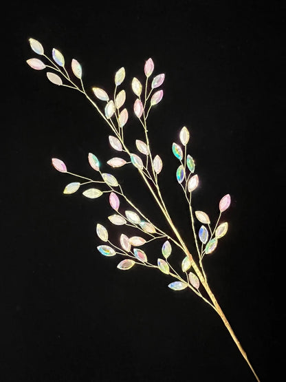 Jeweled Leaf Spray Set of 6 sprays for holiday décor and seasonal displays.
