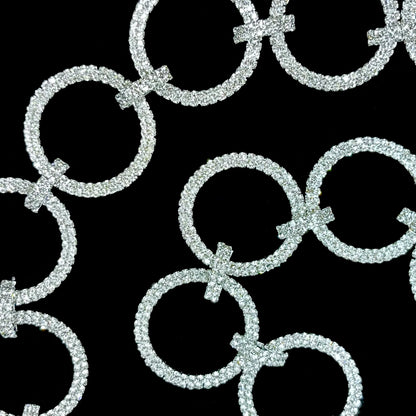 Large Crystal Ring Christmas Garland - Silver Finish