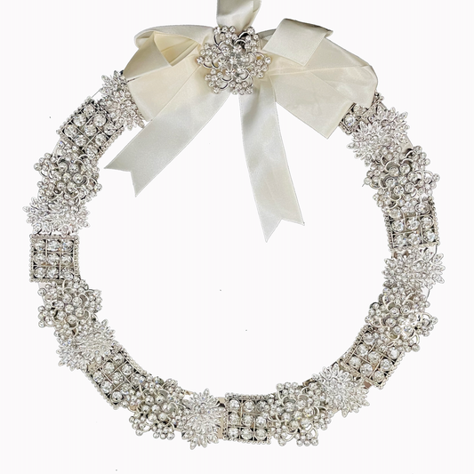 Vintage Silver Brooch Wreath - Large
