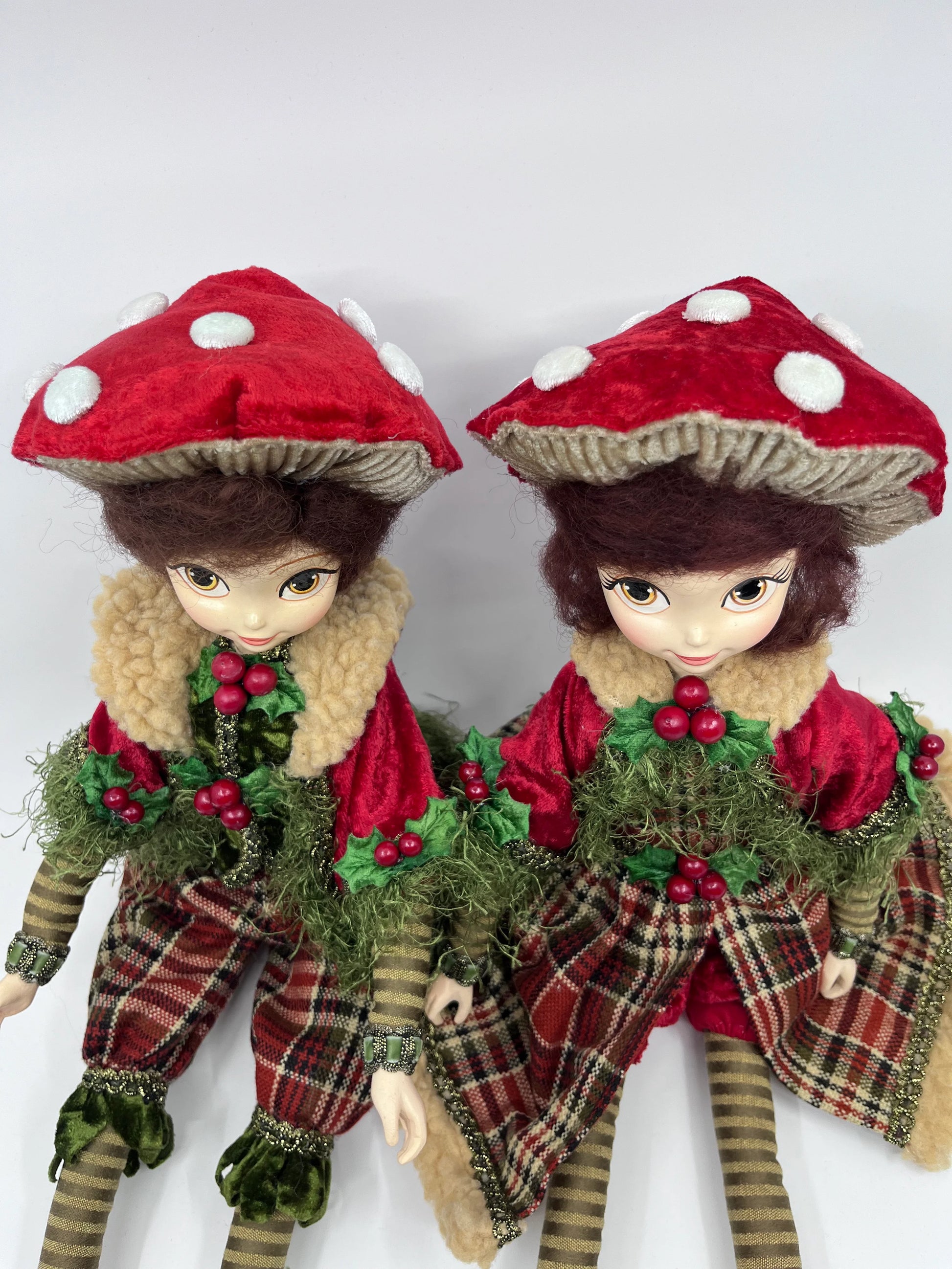 Mushroom Boy/Girl Twins Dolls doll for holiday décor and seasonal displays.