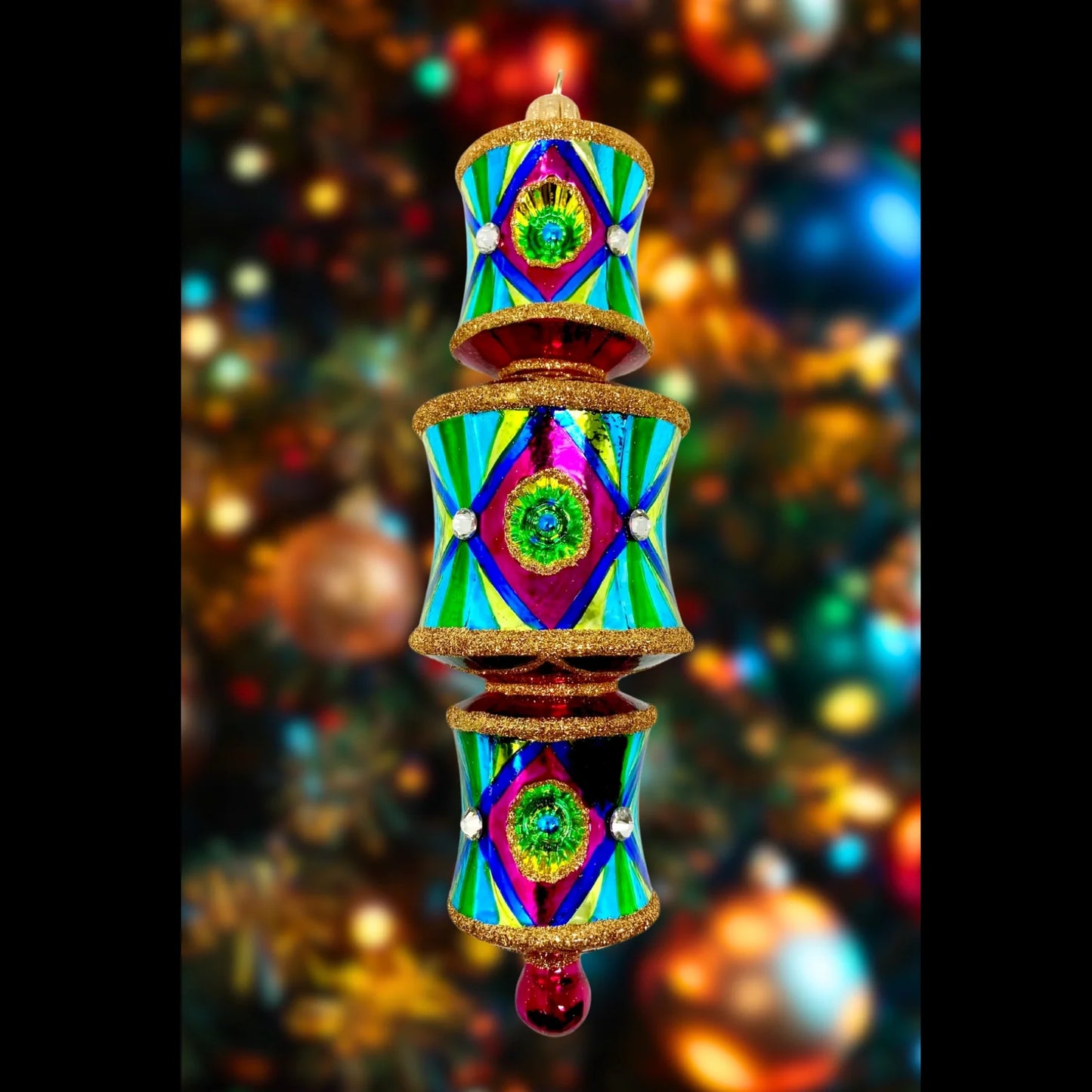 Neon Nights Dazzler Ornament glass ornaments for holiday décor and seasonal displays.