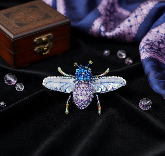 Violet Carpenter Bee Brooch Pin