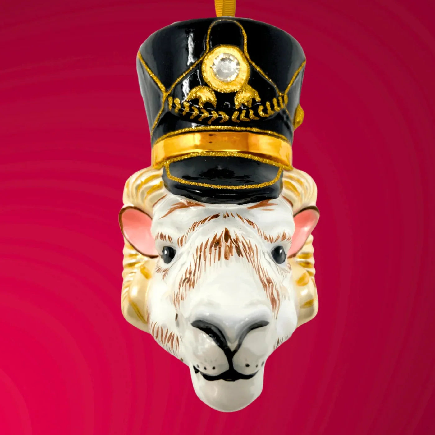 Ram Nutcracker Head Ornament glass ornaments for holiday décor and seasonal displays.