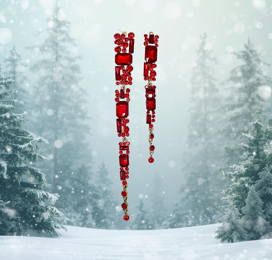 Red Gem Icicle Ornaments