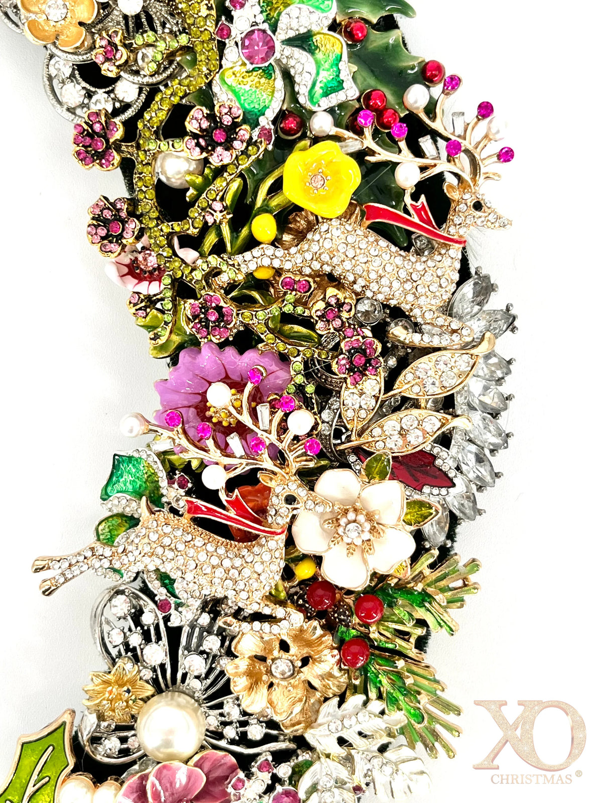 Reindeer Run Jeweled Wreath wreath for holiday décor and seasonal displays.