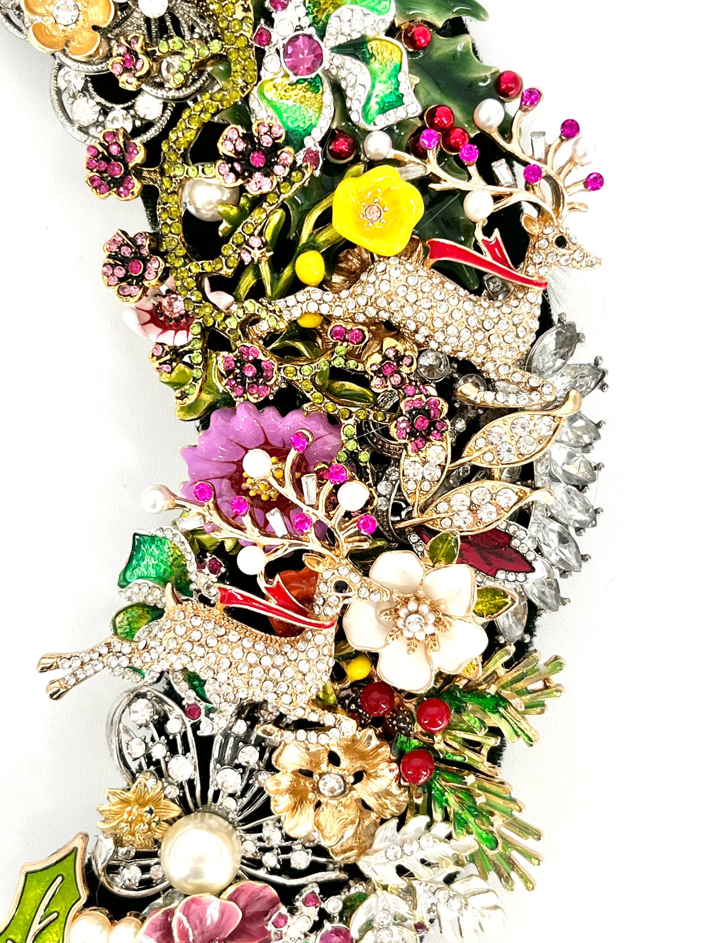 Reindeer Run Jeweled Wreath wreath for holiday décor and seasonal displays.