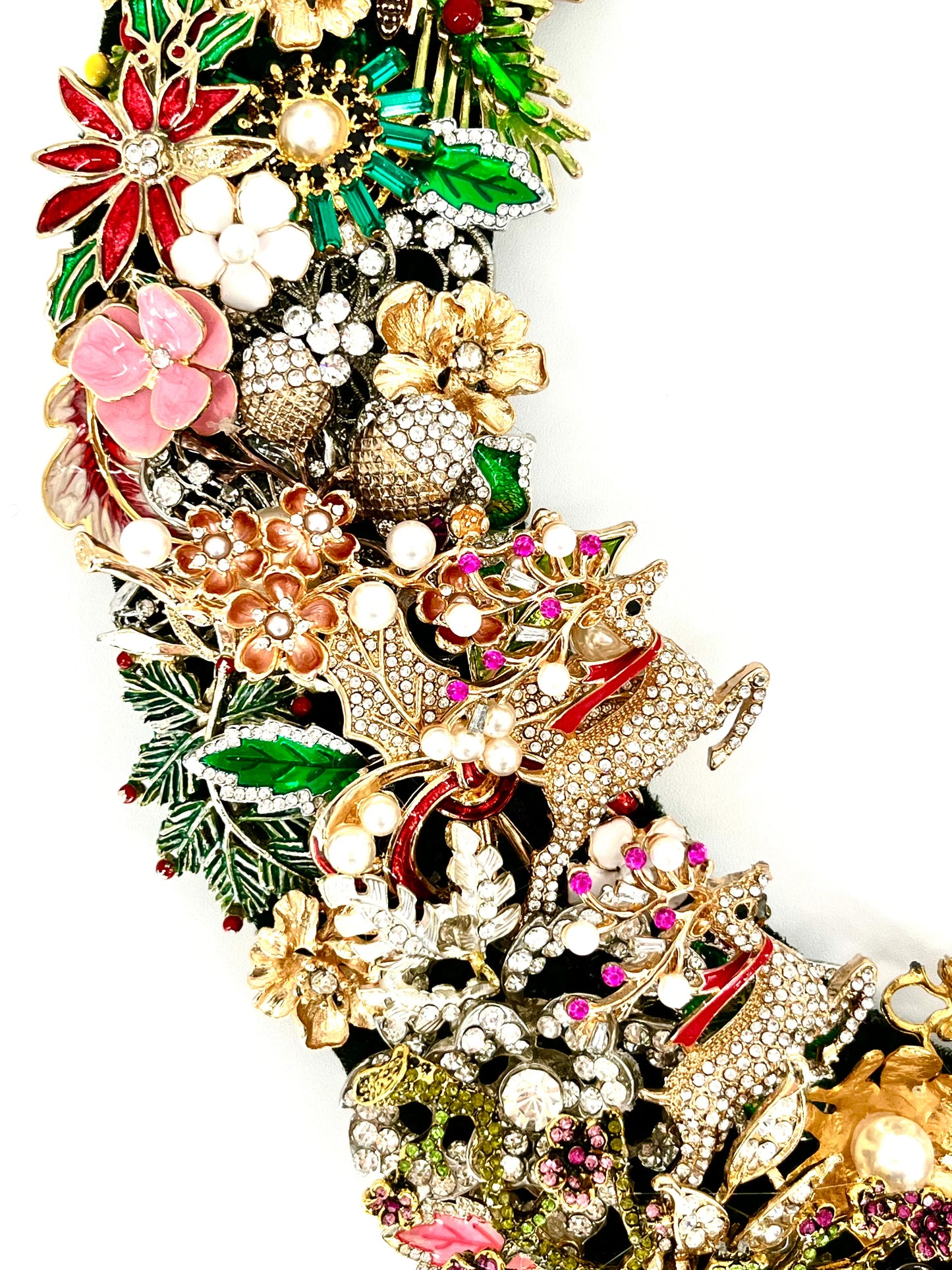 Reindeer Run Jeweled Wreath wreath for holiday décor and seasonal displays.
