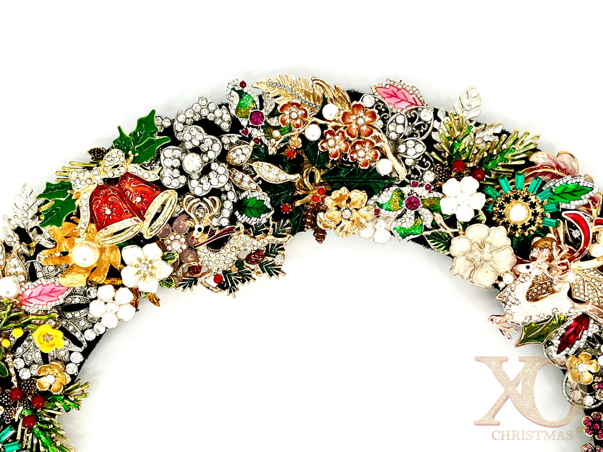 Reindeer Run Jeweled Wreath wreath for holiday décor and seasonal displays.
