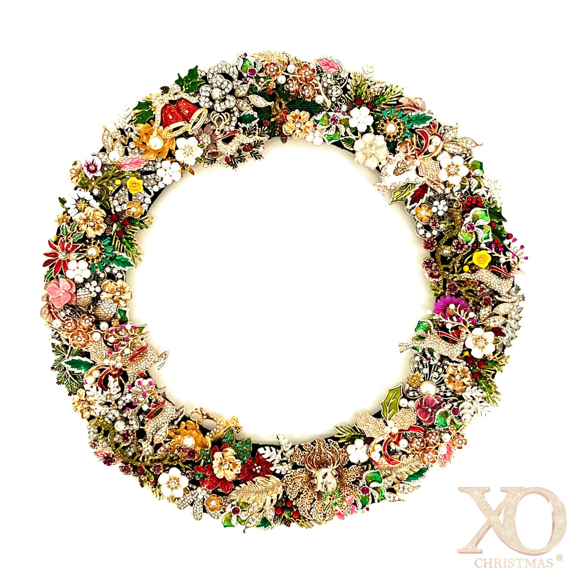 Reindeer Run Jeweled Wreath wreath for holiday décor and seasonal displays.