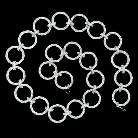 Crystal Rings Christmas Garland -Silver Finish garland for holiday décor and seasonal displays.