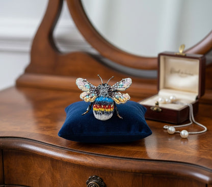 Striped Bee Brooch Pin