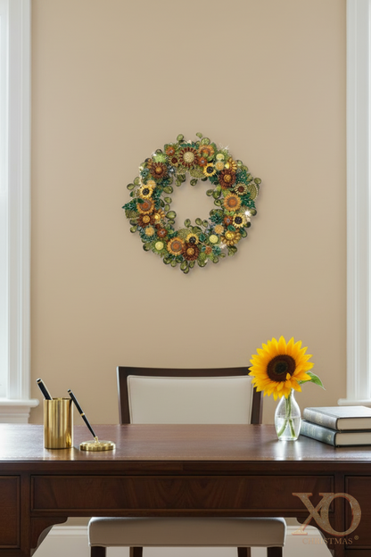 Sunflower Jeweled Wreath
