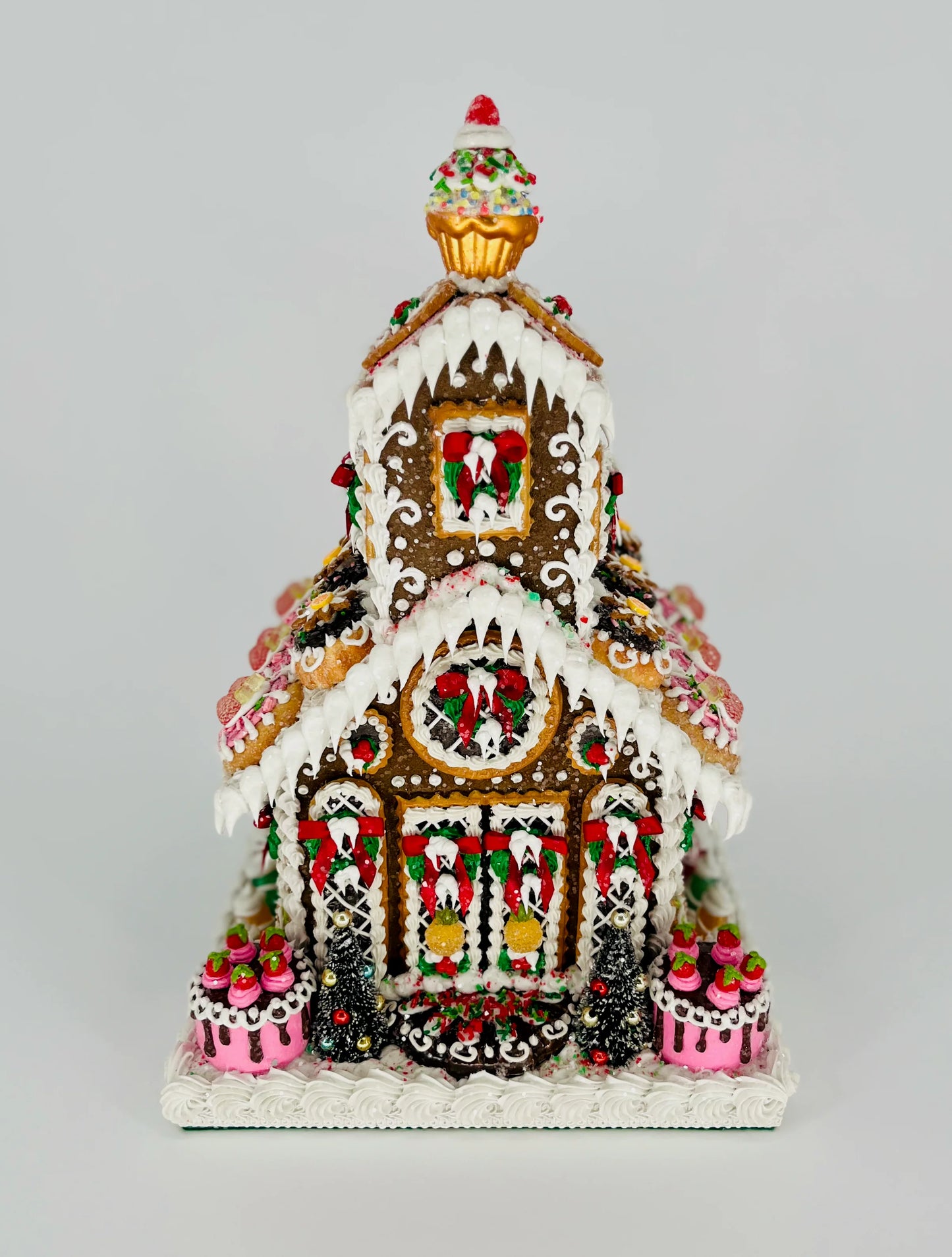 Sweet Savannah Gingerbread Chapel decor for holiday décor and seasonal displays.
