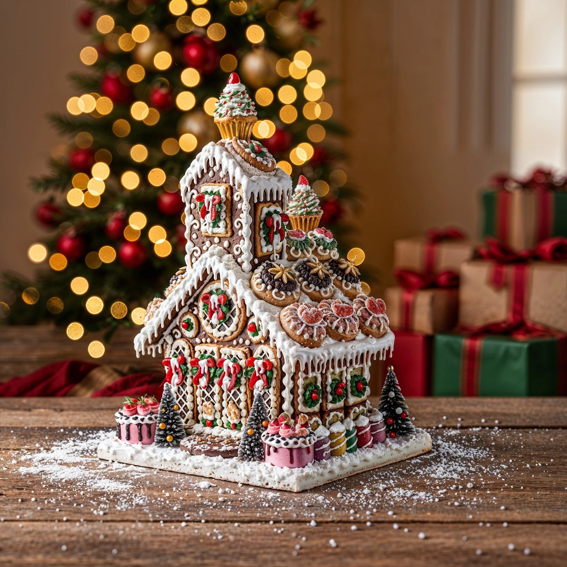 Sweet Savannah Gingerbread Chapel decor for holiday décor and seasonal displays.