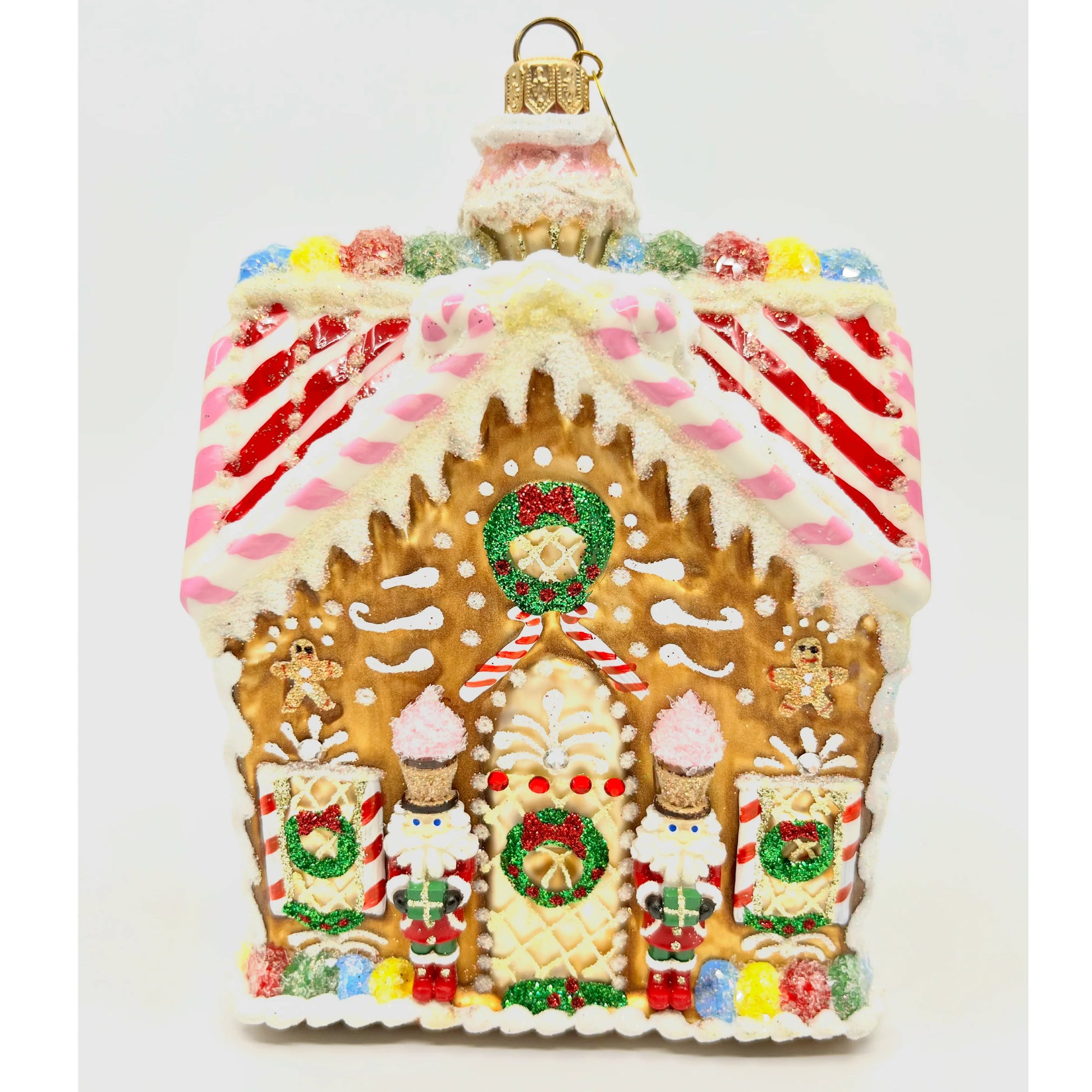 Sweet Savannah Gingerbread House Ornament glass ornaments for holiday décor and seasonal displays.