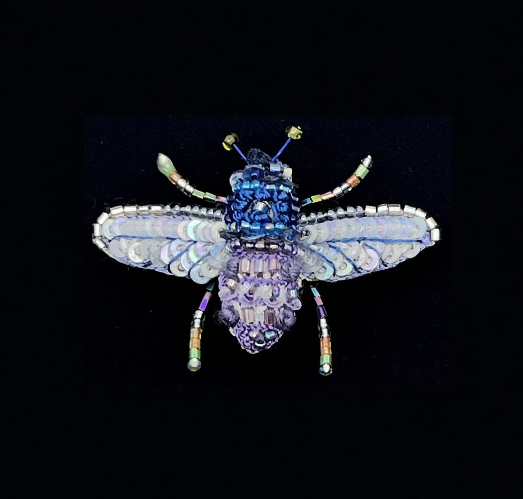 Violet Carpenter Bee Brooch Pin