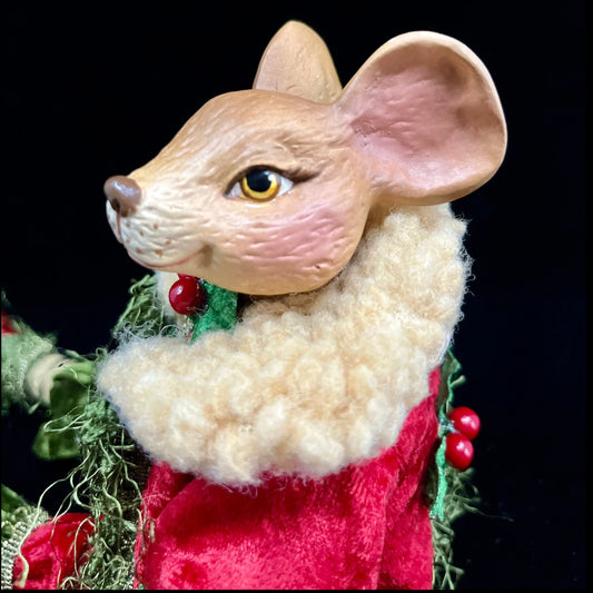 Festive Mice, asstd. of 2 (red/green) doll for holiday décor and seasonal displays.