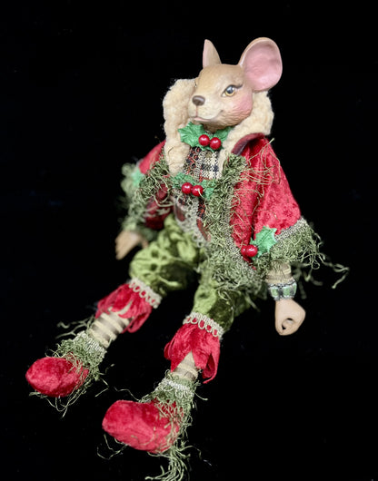 Festive Mice, asstd. of 2 (red/green) doll for holiday décor and seasonal displays.