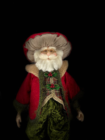 Woodland Mushroom Santa doll for holiday décor and seasonal displays.
